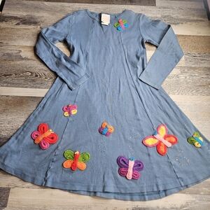 Lemon Loves Lime Dress Cotton Size 10 3D Butterfly Crochet